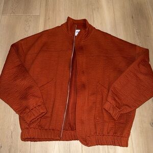 Zara Women’s oversized Burnt Orange Bomber Jacket